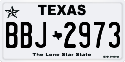 TX license plate BBJ2973