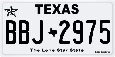 TX license plate BBJ2975