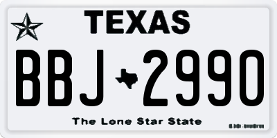 TX license plate BBJ2990