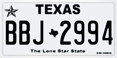 TX license plate BBJ2994
