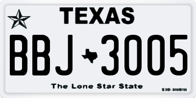 TX license plate BBJ3005