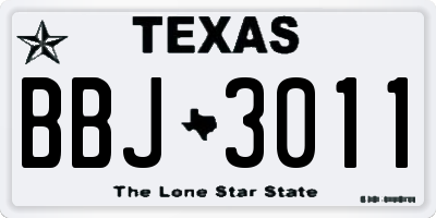 TX license plate BBJ3011
