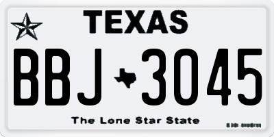 TX license plate BBJ3045