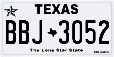 TX license plate BBJ3052