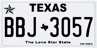 TX license plate BBJ3057