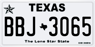 TX license plate BBJ3065