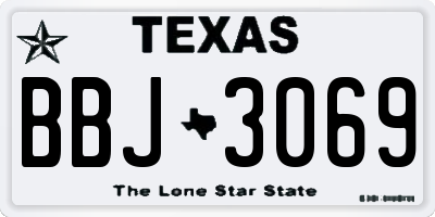 TX license plate BBJ3069