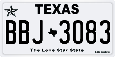 TX license plate BBJ3083
