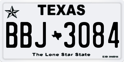 TX license plate BBJ3084
