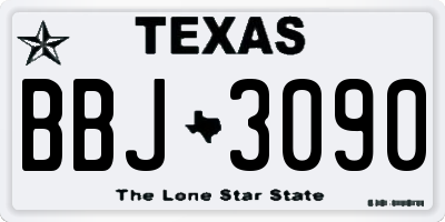 TX license plate BBJ3090