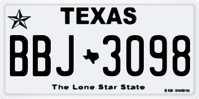 TX license plate BBJ3098