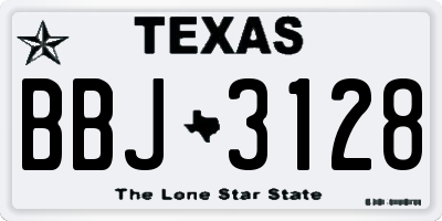 TX license plate BBJ3128