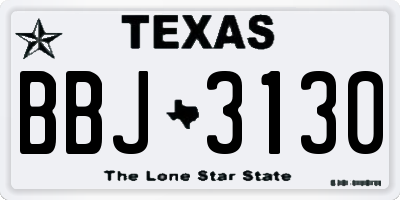 TX license plate BBJ3130