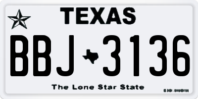 TX license plate BBJ3136