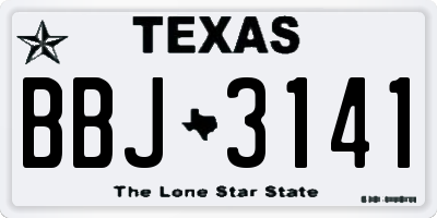 TX license plate BBJ3141