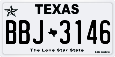 TX license plate BBJ3146