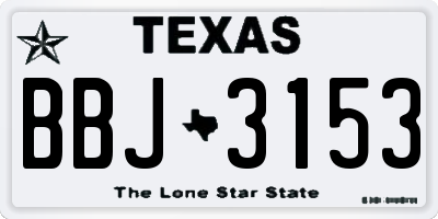 TX license plate BBJ3153