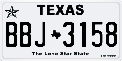 TX license plate BBJ3158