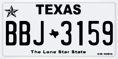 TX license plate BBJ3159