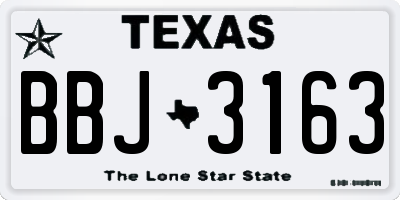 TX license plate BBJ3163