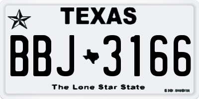 TX license plate BBJ3166
