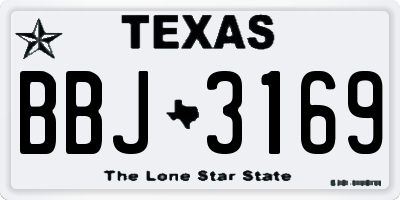 TX license plate BBJ3169