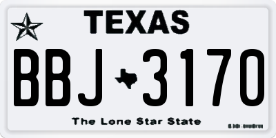 TX license plate BBJ3170