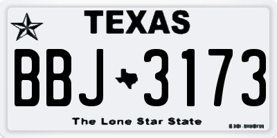 TX license plate BBJ3173