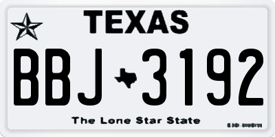 TX license plate BBJ3192