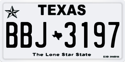 TX license plate BBJ3197
