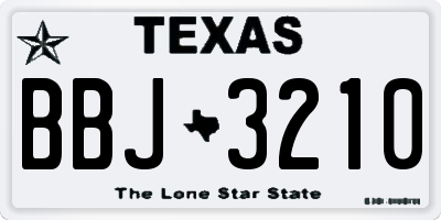 TX license plate BBJ3210