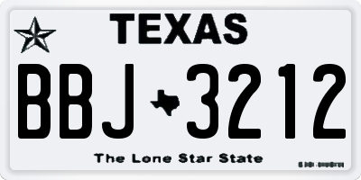TX license plate BBJ3212