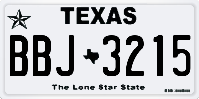 TX license plate BBJ3215