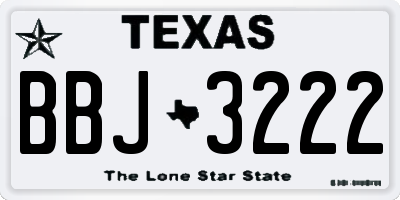 TX license plate BBJ3222