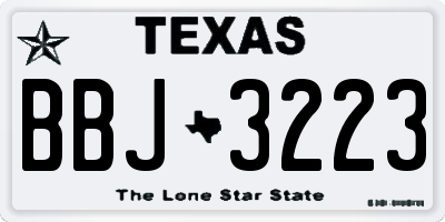 TX license plate BBJ3223