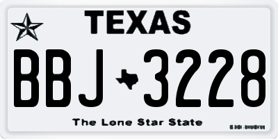 TX license plate BBJ3228
