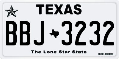 TX license plate BBJ3232