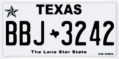 TX license plate BBJ3242