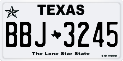 TX license plate BBJ3245