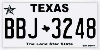 TX license plate BBJ3248
