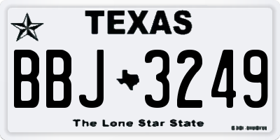 TX license plate BBJ3249