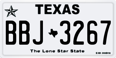 TX license plate BBJ3267