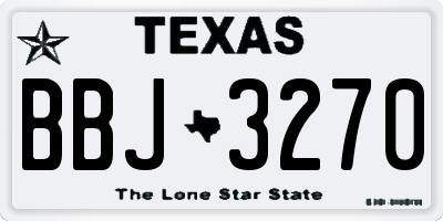 TX license plate BBJ3270