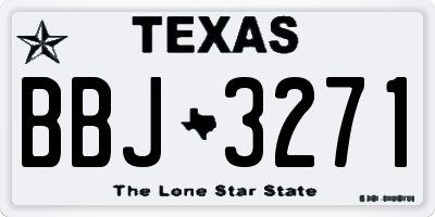 TX license plate BBJ3271