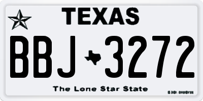 TX license plate BBJ3272