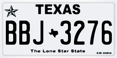 TX license plate BBJ3276