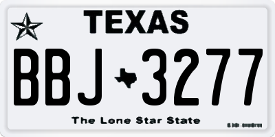 TX license plate BBJ3277