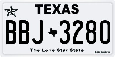 TX license plate BBJ3280