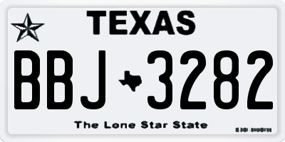 TX license plate BBJ3282