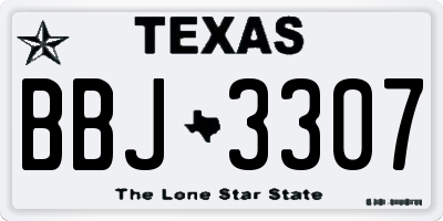 TX license plate BBJ3307